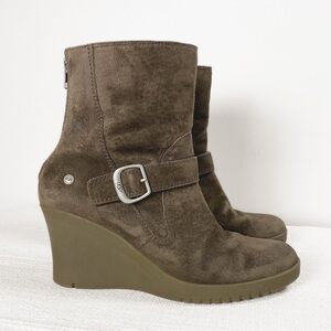 UGG Gisella Womens Wedge Ankle Boots Suede Shearling size 10